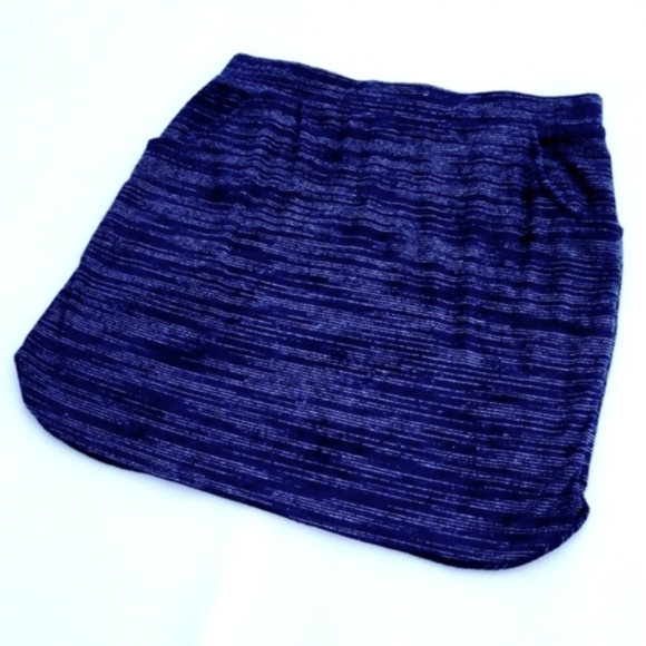SO COOL, INC. ♡ Super Sweet 'n Extremely Soft Navy Lined Stretchy Mini Skirt XXL - Picture 4 of 9